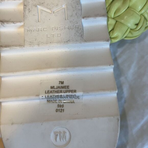 MARC FISHER LTD Jaimee Lime Green Braid Strappy Sandal - Picture 10 of 10